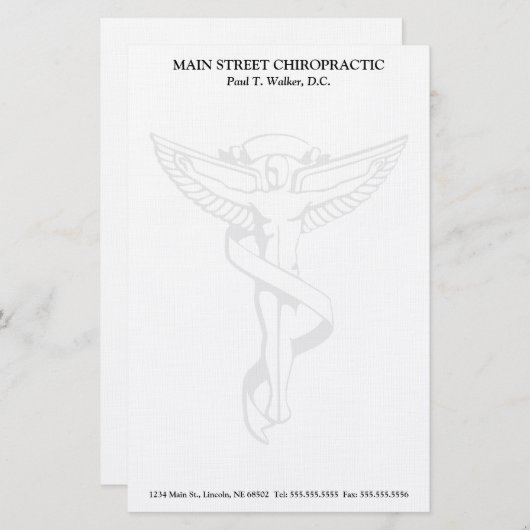 Chiropractic Emblem Stationery Briefpapier (Voorkant / Achterkant)