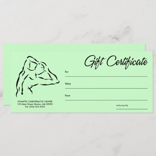 Chiropractic Gift-certificaten (Voorkant / Achterkant)