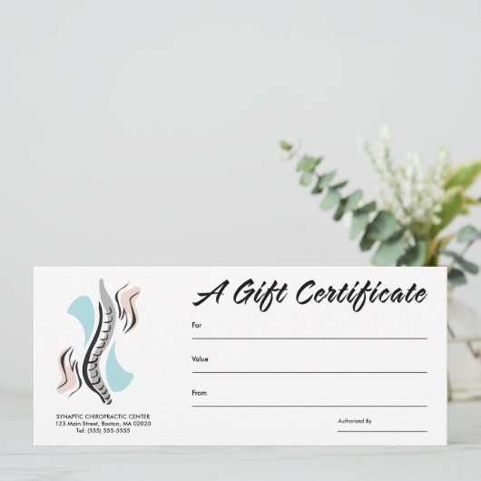 Chiropractic Gift-certificaten (Staand voorkant)