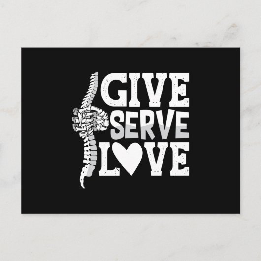 Chiropractic Give Serve Love Spine Chiropractor Briefkaart (Voorkant)