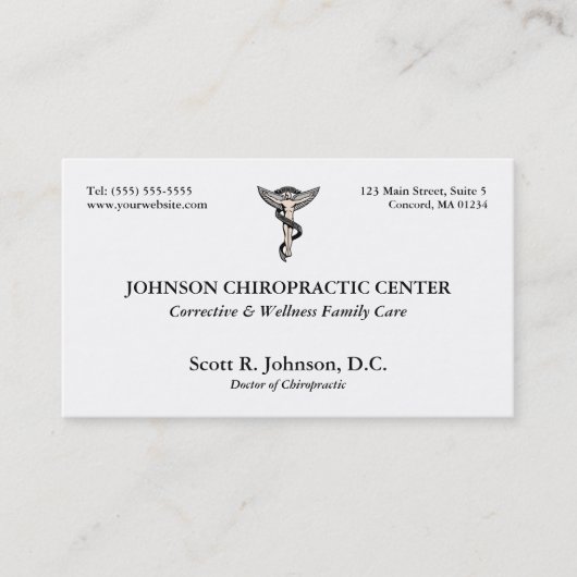 Chiropractic Logo Business Cards Visitekaartje (Voorkant)