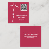 Chiropractic Massage QR Code Vierkante Visitekaartje (Voorkant / Achterkant)