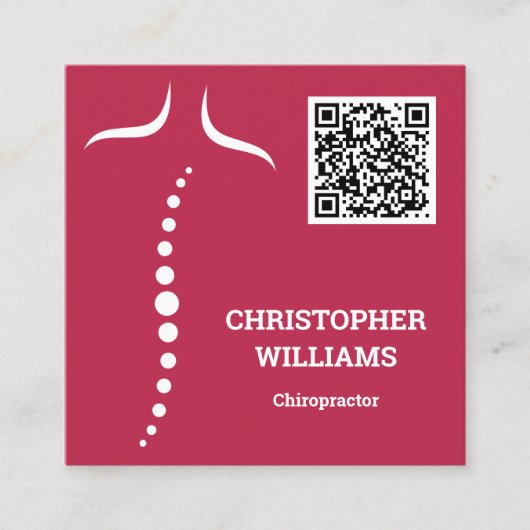 Chiropractic Massage QR Code Vierkante Visitekaartje (Voorkant)