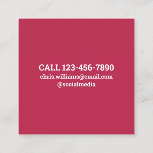 Chiropractic Massage QR Code Vierkante Visitekaartje (Achterkant)