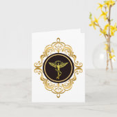 Chiropractic Medical Sybol Pas de kaart aan (Gele Bloem)