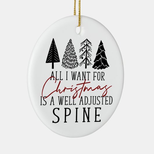 Chiropractic Ornament, Chiropractic Christmas; Keramisch Ornament (Rechts)