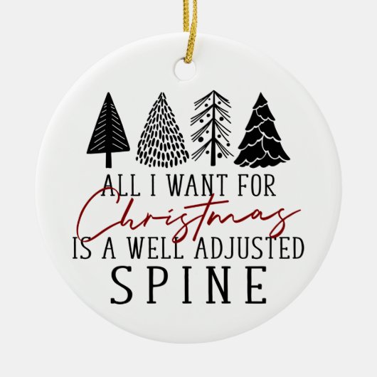 Chiropractic Ornament, Chiropractic Christmas; Keramisch Ornament (Voorkant)