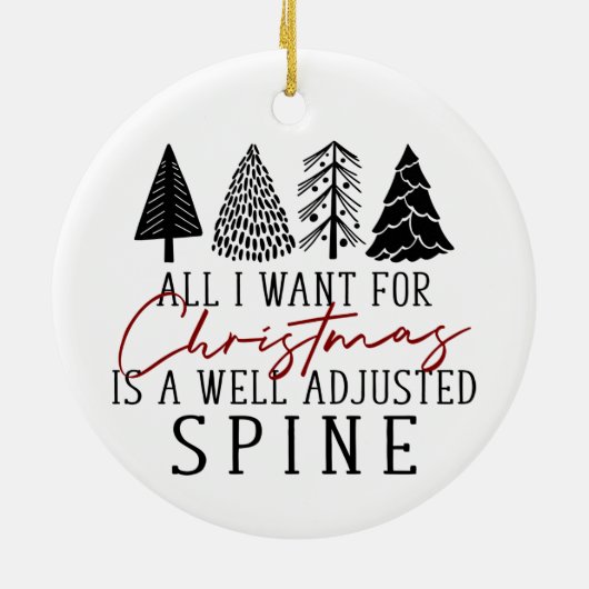 Chiropractic Ornament, Chiropractic Christmas; Keramisch Ornament (Achterkant)