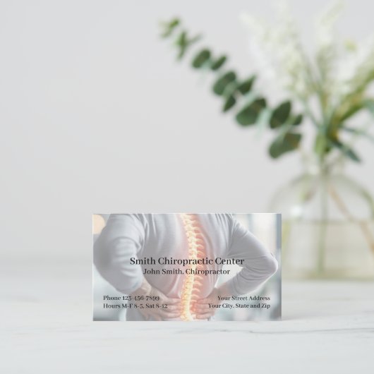 Chiropractic Pain Management Clinic Business Card Visitekaartje (Staand voorkant)