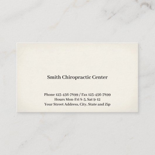 Chiropractic Pain Management Clinic Business Card Visitekaartje (Achterkant)