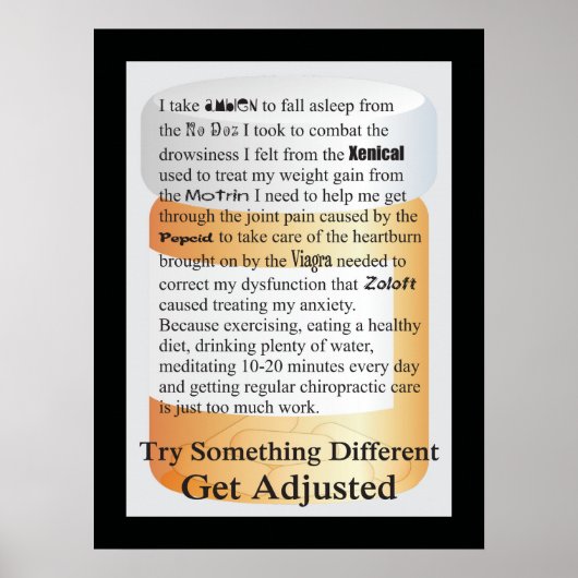 Chiropractic Probeer iets anders Poster (Voorkant)