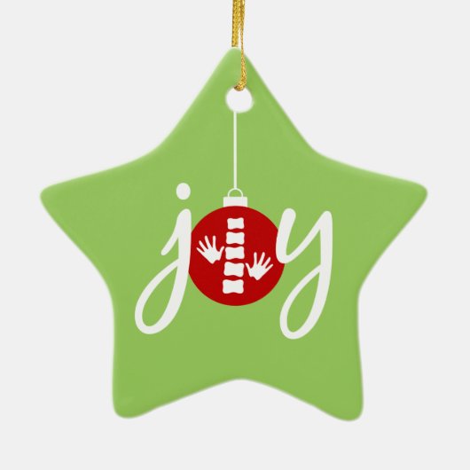 Chiropractic Red Joy kerstversiering Keramisch Ornament (Achterkant)
