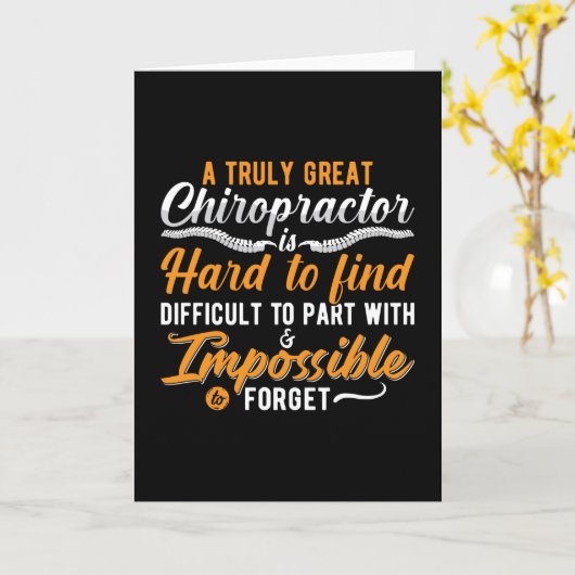 Chiropractic Spine Chiro Truly Great Chiropractor Kaart (Gele Bloem)
