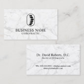 Chiropractic Spine Logo Chiropractor Marble Visitekaartje (Voorkant / Achterkant)