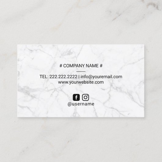 Chiropractic Spine Logo Trendy Marble Chiropractor Visitekaartje (Achterkant)