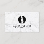 Chiropractic Spine Logo Trendy Marble Chiropractor Visitekaartje (Voorkant)