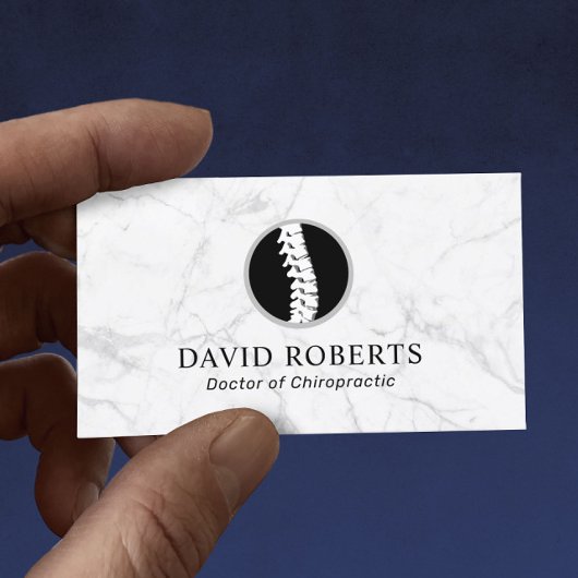Chiropractic Spine Logo Trendy Marble Chiropractor Visitekaartje