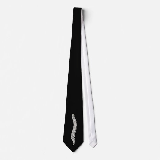Chiropractic Spine Necktie Black Stropdas (Voorkant)