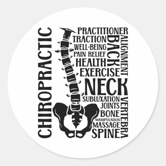 Chiropractic Spine Therapist Chiro Chiropractor Ronde Sticker (Voorkant)