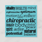 Chiropractic Word Collage Chiropractic Vierkante Visitekaartje (Voorkant)