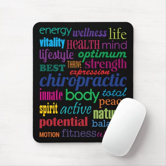Chiropractic Word Collage Mousepad Muismat (Met muis)