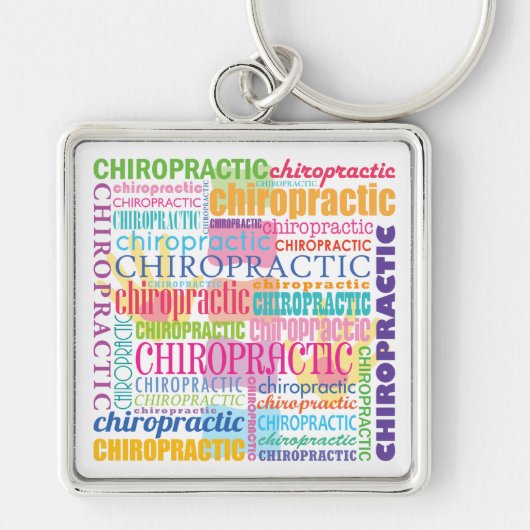 Chiropractic Word Collage Sleutelhanger (Voorkant)