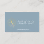 Chiropractie Abstracte gouden cirkels Logo op blau Visitekaartje (Voorkant)