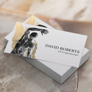 Chiropractie Anatomie Gouden Brushstroke Chiroprac Visitekaartje