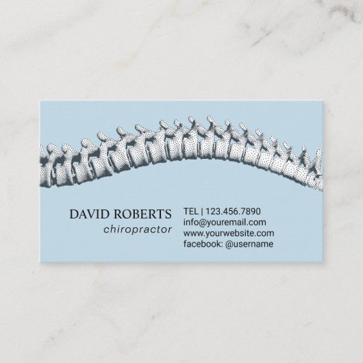 Chiropractie Chiropractor Therapist Plain Blue Afsprakenkaartje (Voorkant)