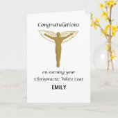 Chiropractie Custom School Naam Witte Jas Ceremon Kaart (Gele Bloem)