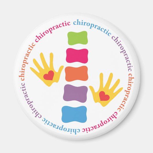 Chiropractie Handen en Ruggengraat Magnet (Voorkant)