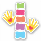 Chiropractie handen en wervelkolom sticker (Voorkant)