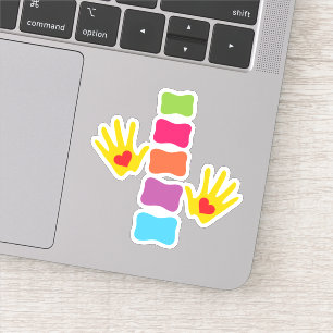 Chiropractie handen en wervelkolom sticker