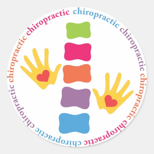 Chiropractie Handen en Wervelkolom Stickers (Voorkant)