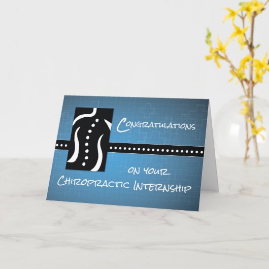 Chiropractie Internship Gefeliciteerd, zwart en Kaart (Gele Bloem)