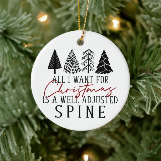 Chiropractie ornament, Chiropractie Kerst,  Keramisch Ornament (Boom)