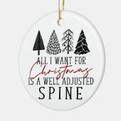 Chiropractie ornament, Chiropractie Kerst,  Keramisch Ornament (Links)