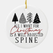 Chiropractie ornament, Chiropractie Kerst,  Keramisch Ornament (Achterkant)