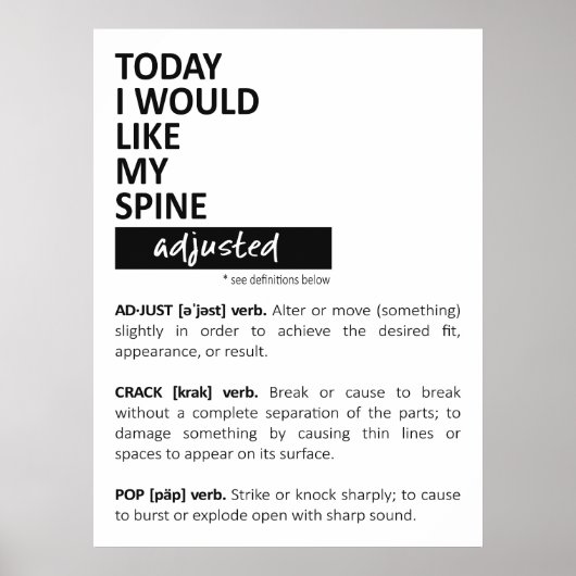 Chiropractie Poster, Chiropractie Kunst, Chiro Poster (Voorkant)