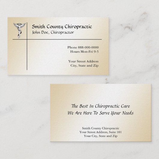Chiropractie Visitekaartje (Voorkant / Achterkant)