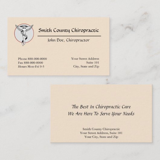 Chiropractie Visitekaartje (Voorkant / Achterkant)