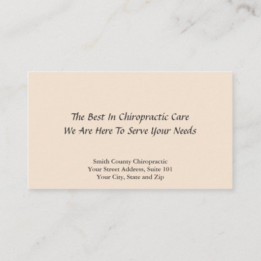 Chiropractie Visitekaartje (Achterkant)