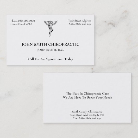 Chiropractie Visitekaartje (Voorkant / Achterkant)