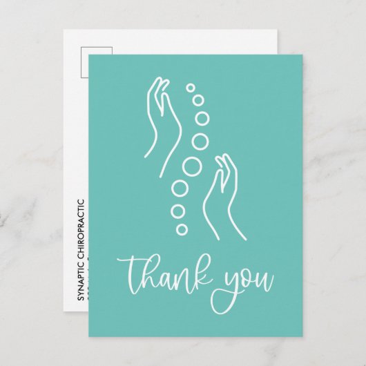 Chiropractisch bedankt briefkaart (Voorkant / Achterkant)
