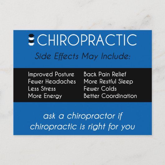 CHIROPRACTISCH {bijwerkingen} Reactivering Herinne Briefkaart (Voorkant)