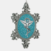 Chiropractisch Emblem Pewter Snowflake Ornament (Links)