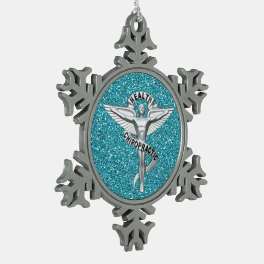 Chiropractisch Emblem Pewter Snowflake Ornament (Links)