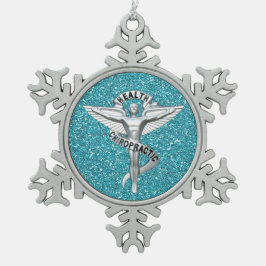 Chiropractisch Emblem Pewter Snowflake Ornament