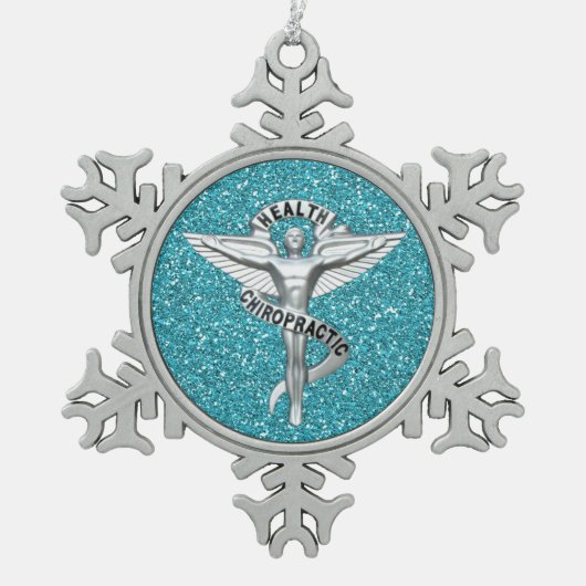 Chiropractisch Emblem Pewter Snowflake Ornament (Voorkant)