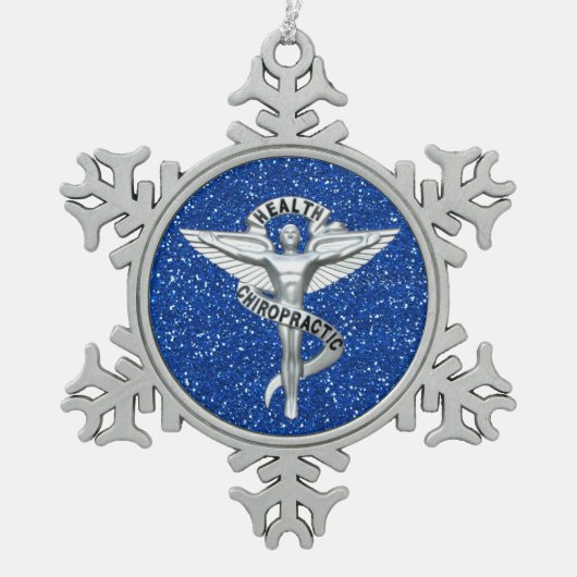 Chiropractisch Emblem Pewter Snowflake Ornament (Voorkant)